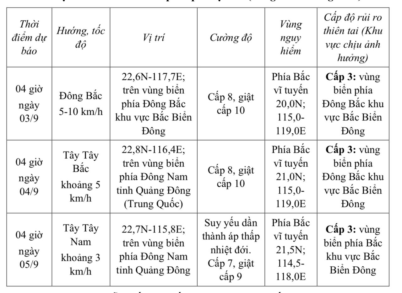 Cập nhật mới nhất về bão số 5
