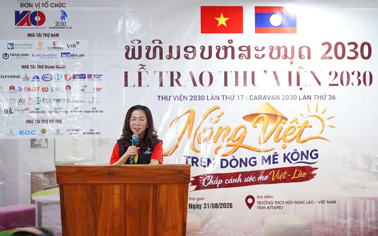 Bà Đoàn Thị Hồng Thơm, Trưởng Ban Tổ chức Caravan 2030 phát biểu