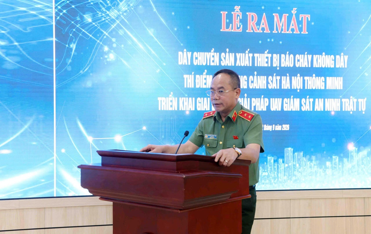 Trung tướng Nguyễn Thanh Tùng phát biểu tại buổi Lễ. Ảnh: Công an TP Hà Nội