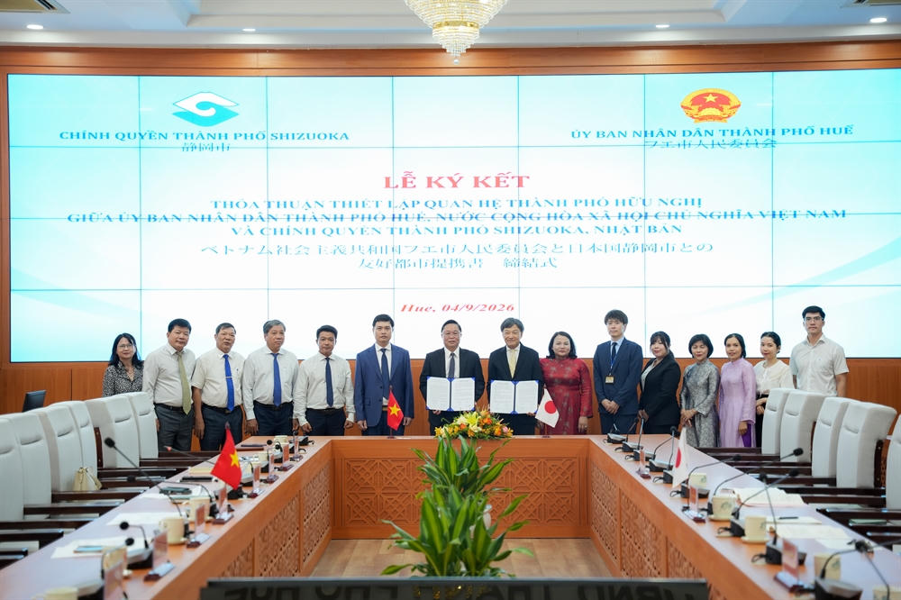 TP Huế và TP Shizuoka (Nhật Bản) ký kết thỏa thuận thiết lập quan hệ thành phố hữu nghị 