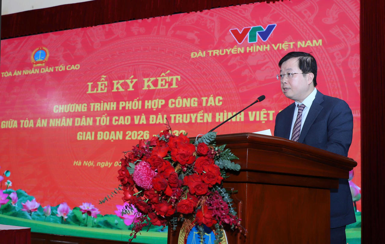 Ủy viên Trung ương Đảng, Phó Trưởng ban Tuyên giáo Trung ương, Bí thư Đảng ủy, Tổng Giám đốc Đài Truyền hình Việt Nam Nguyễn Thanh Lâm.