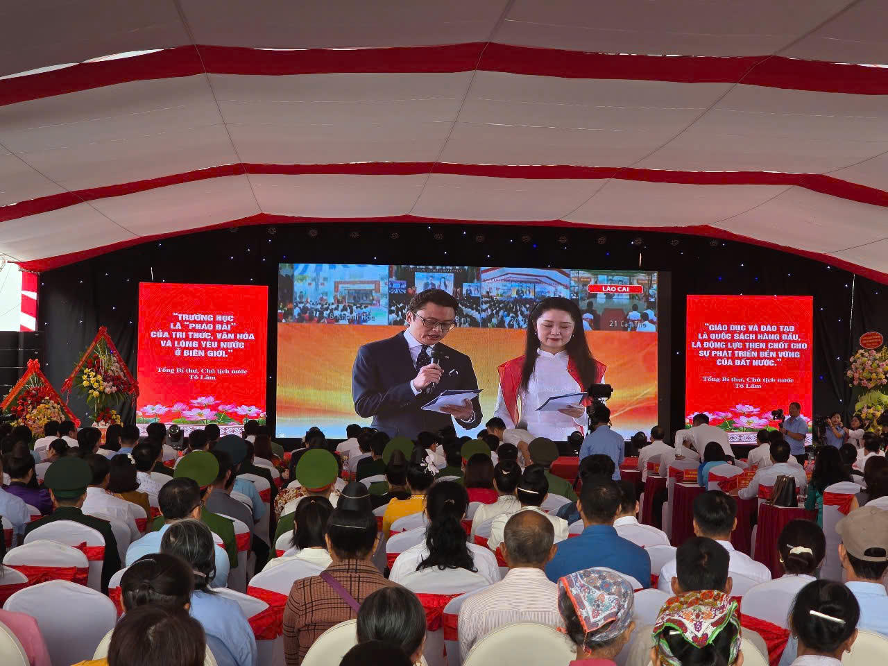 Lễ khai giảng năm học mới tại tỉnh Điện Biên (Ảnh: CTV).