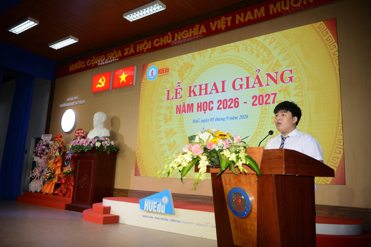 Ngô Đăng Huy chia sẻ tại lễ khai giảng