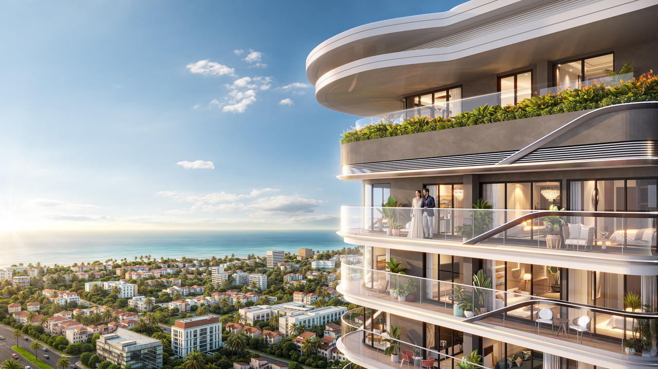 Không gian ban công rộng mở tại The Legend Danang tăng trải nghiệm sống.