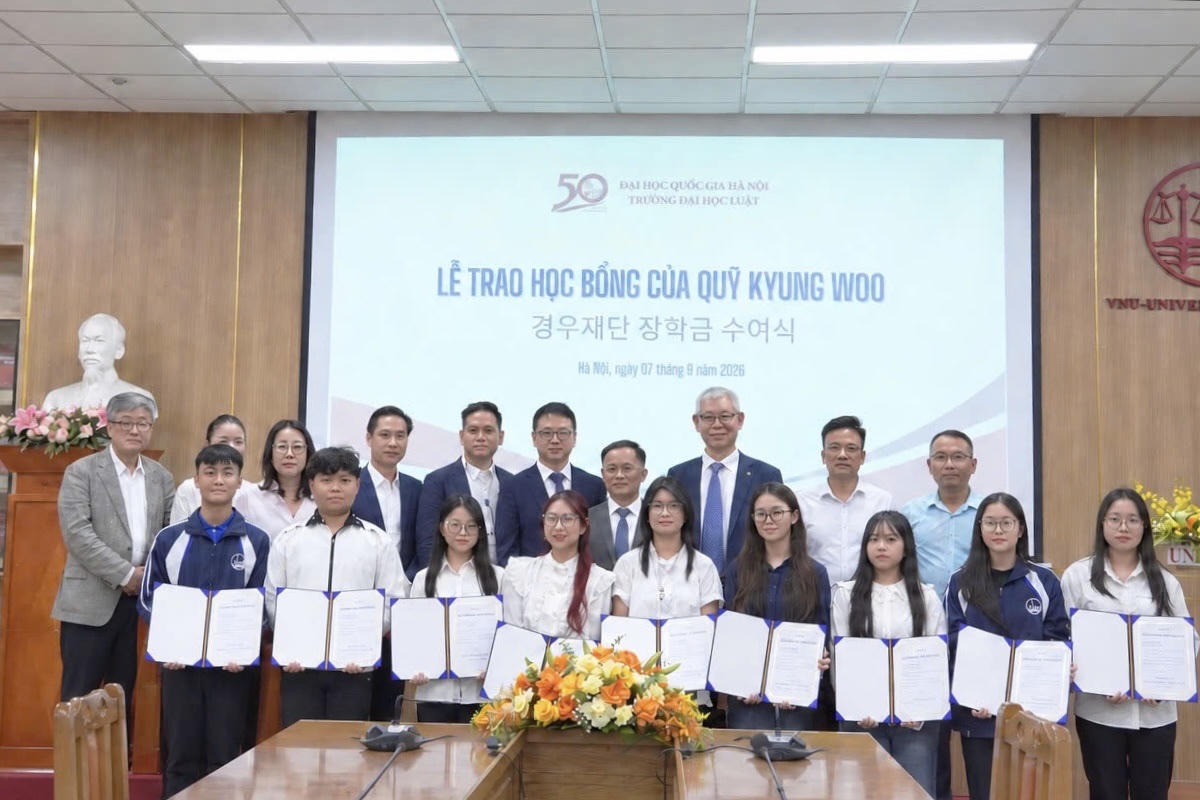 Học bổng của Quỹ Kyung Woo (Hàn Quốc) năm 2026 được trao cho 9 sinh viên.