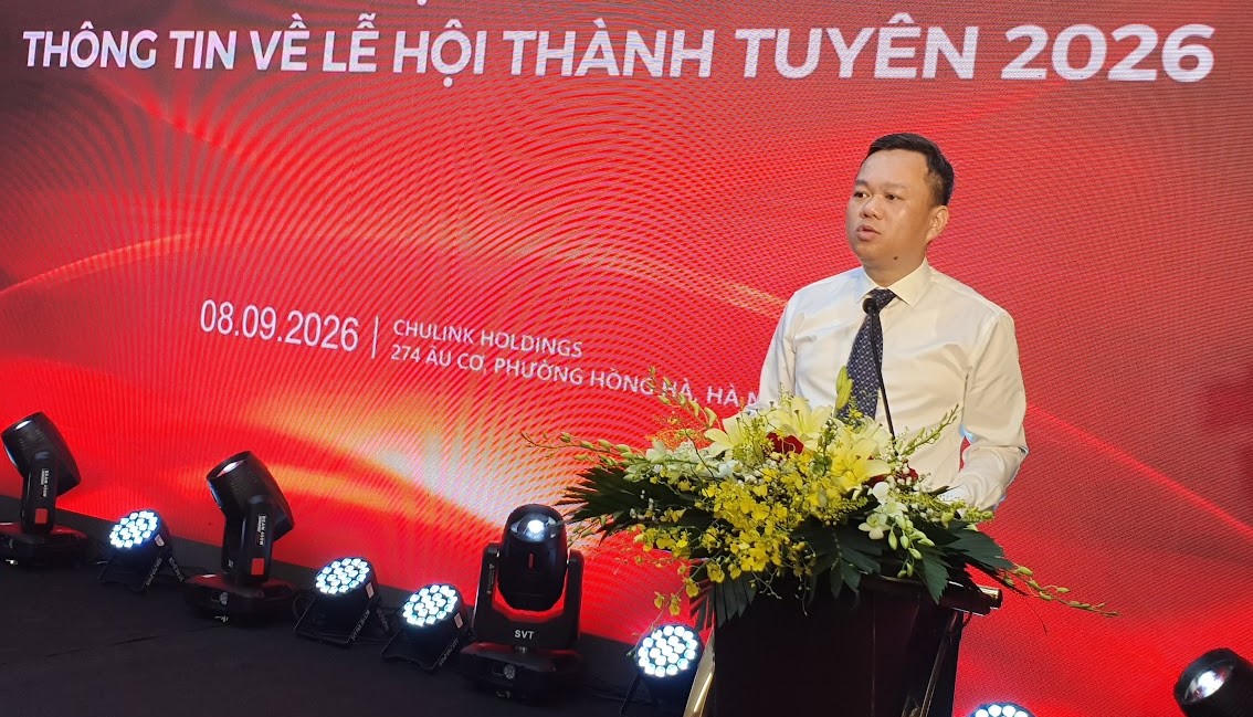 Phó Chủ tịch UBND tỉnh Tuyên Quang Đỗ Hùng Đức phát biểu tại buổi họp báo. Ảnh: Nhật Nguyên.