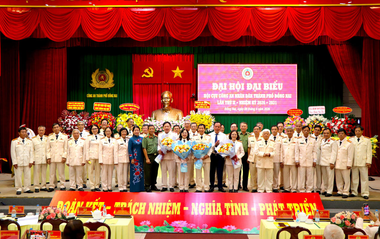 Ban Chấp hành Hội Cựu CAND thành phố Đồng Nai khoá II, nhiệm kỳ 2026-2031. Ảnh Duy Trường