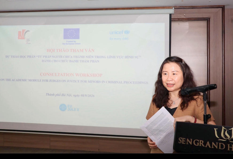  Bà Nguyễn Thanh Trúc, chuyên gia bảo vệ trẻ em UNICEF Việt Nam phát biểu