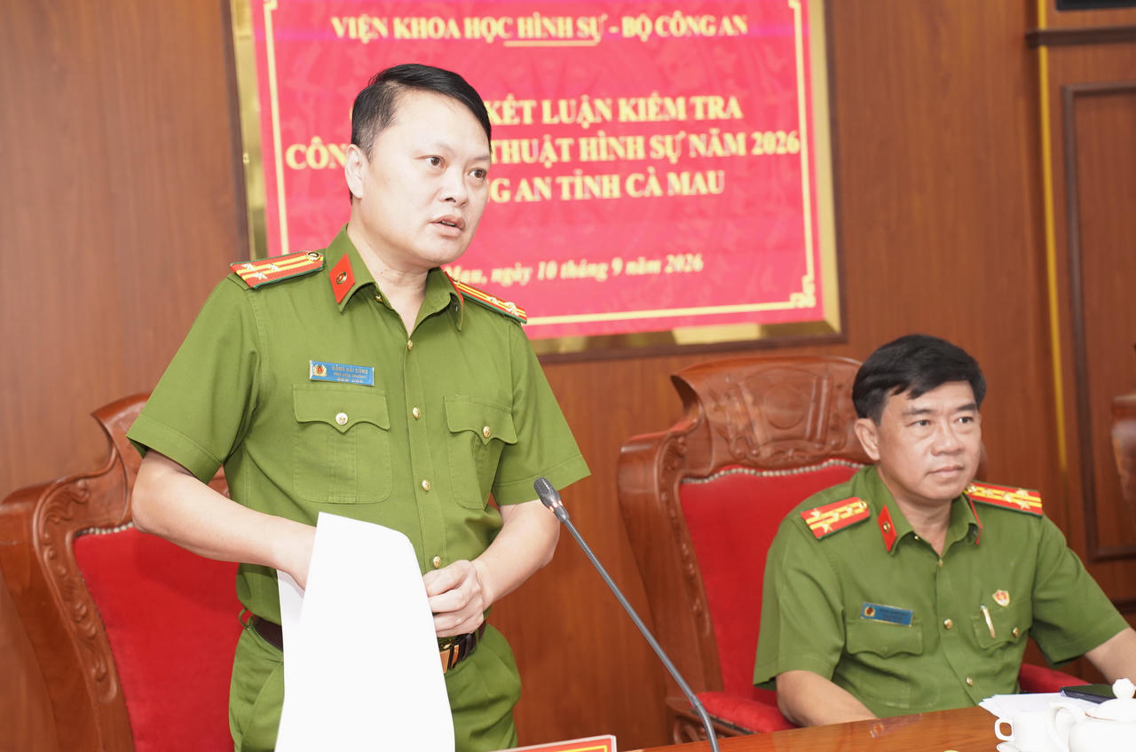 Thượng tá Đặng Hải Dũng, phát biểu kết luận (Ảnh: H.Đ).