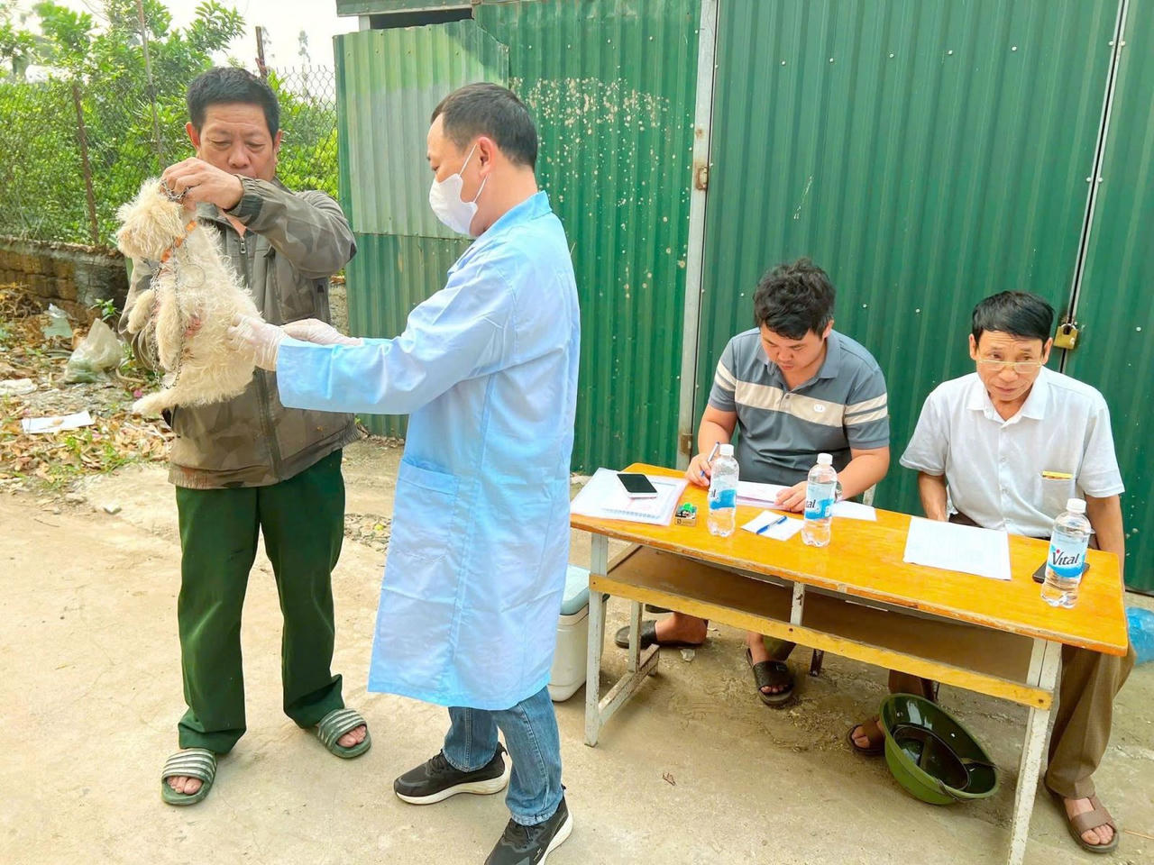Tăng cường tiêm phòng vaccine dại cho chó, mèo. (Ảnh: CDC Hà Nội)