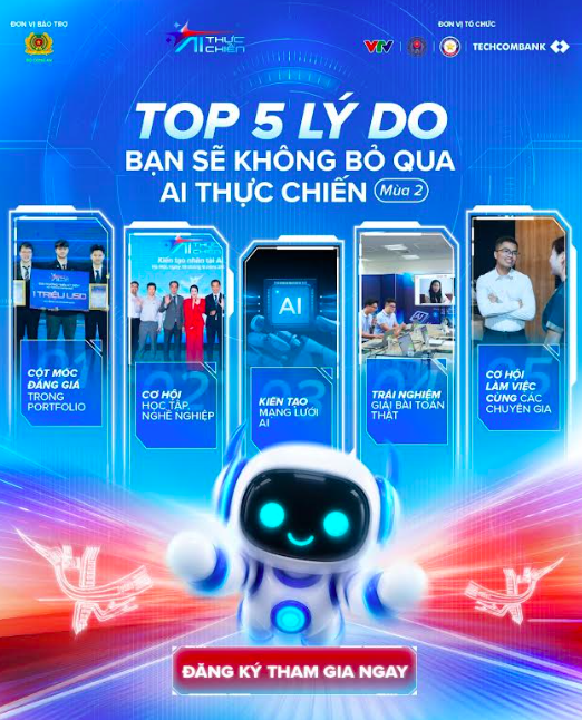 Đăng ký tham gia dự thi AI Thực chiến mùa 2 tại địa chỉ: https://thucchien.ai/dang-ky. Ảnh: Techcombank