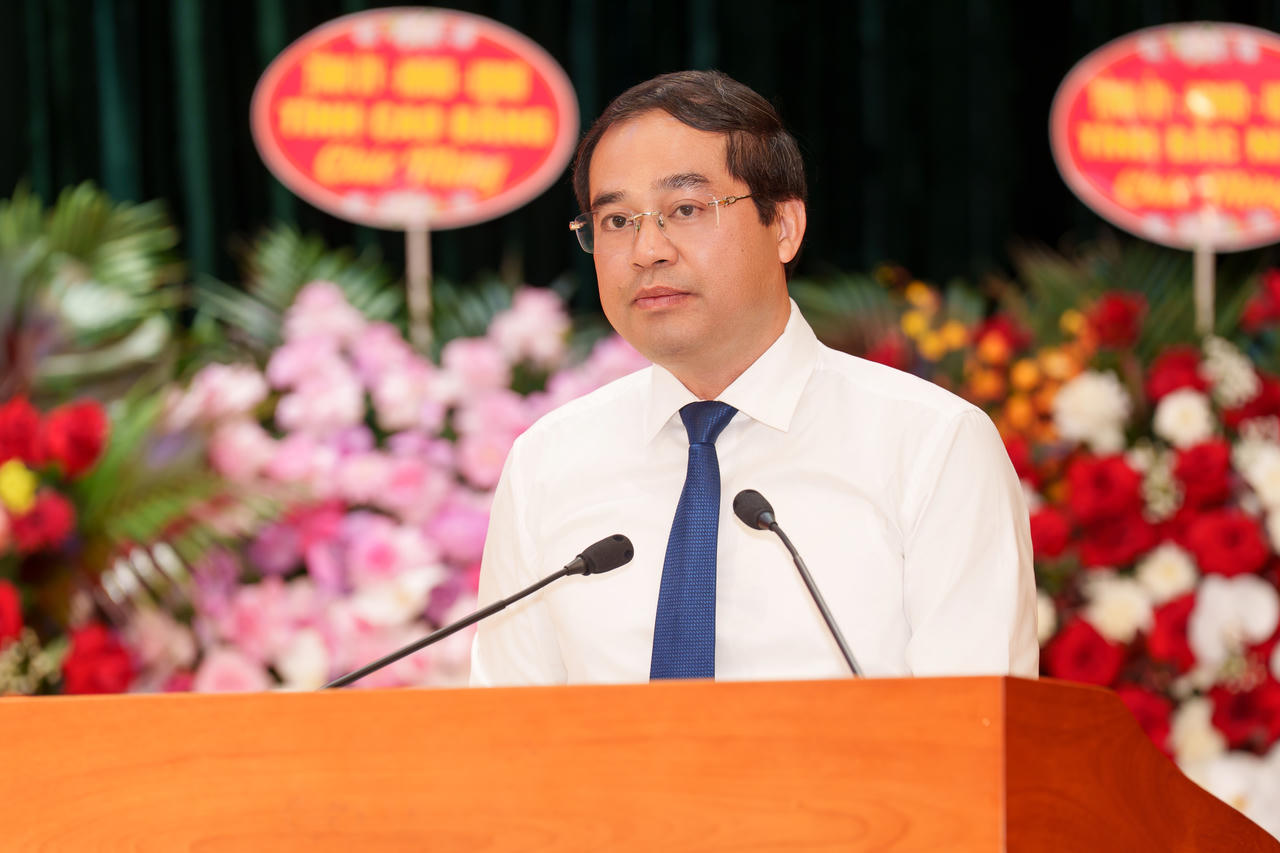 Bí thư Tỉnh ủy Thái Nguyên Trịnh Xuân Trường phát biểu chào mừng.