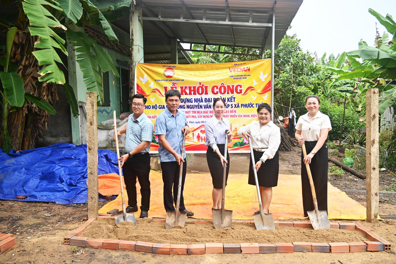 Vedan đồng hành cùng UBMTTQ xã Phước Thái khởi công xây nhà đại đoàn kết