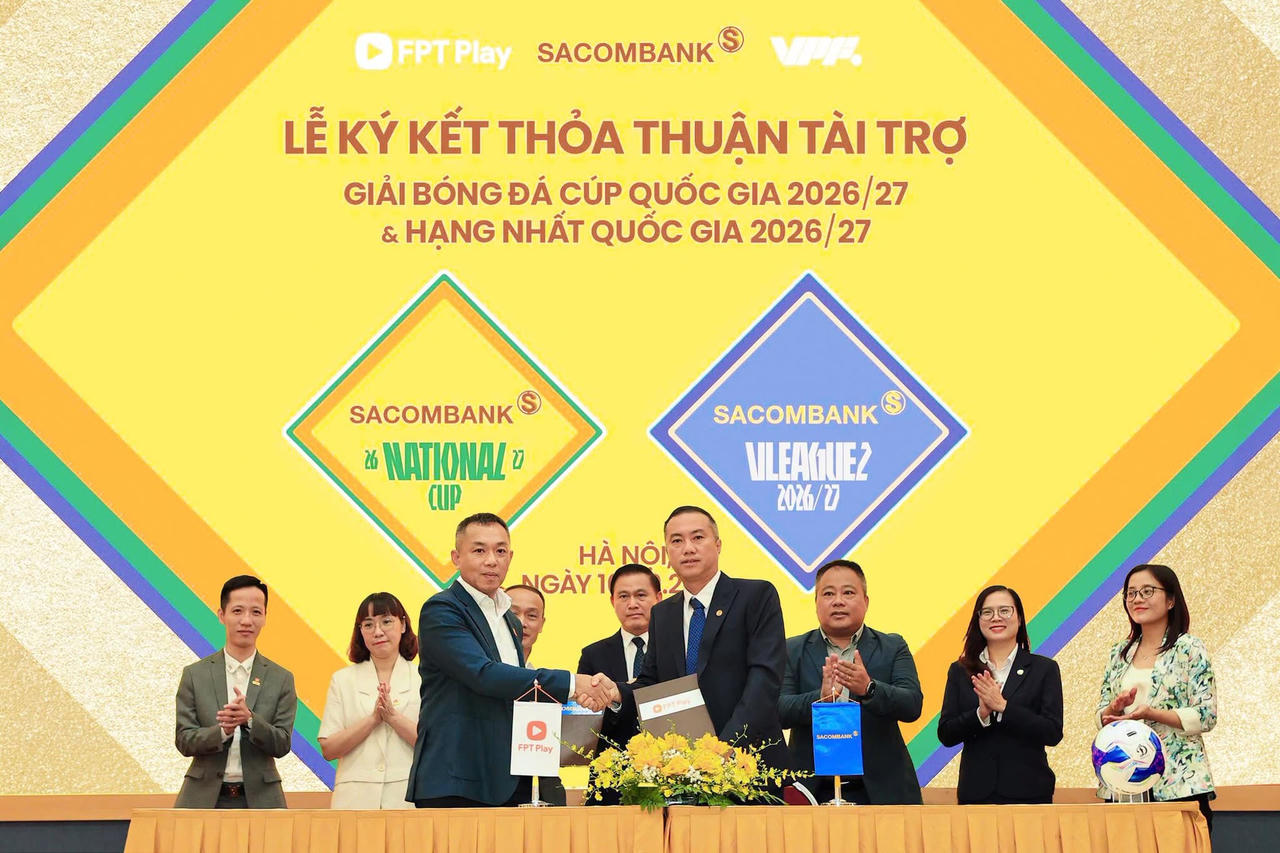 Sacombank đồng hành cùng cả hai giải bóng đá chuyên nghiệp cấp quốc gia trong vai trò Nhà tài trợ chính (Ảnh: VPF)