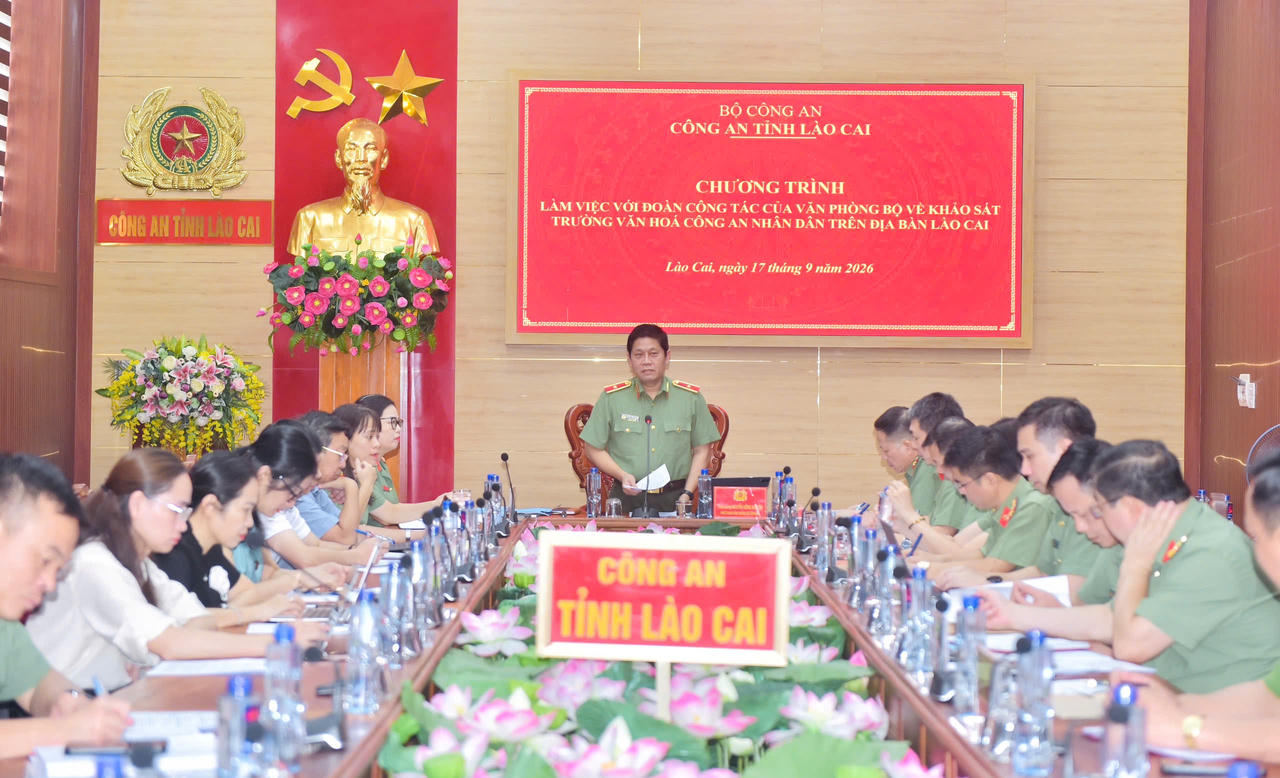 Bộ Công an khảo sát về thành lập Trường Văn hóa Công an nhân dân trên địa bàn tỉnh Lào Cai
