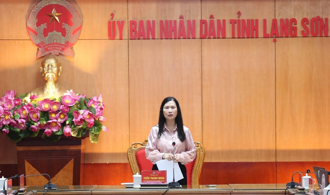Phó Chủ tịch UBND tỉnh Lạng Sơn Trần Thanh Nhàn phát biểu chỉ đạo tại cuộc họp.