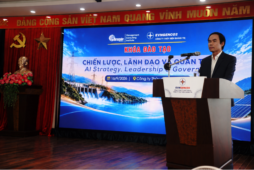 Ông Nguyễn Thanh Hùng - Giám đốc Công ty TĐQT phát biểu tại khóa đào tạo