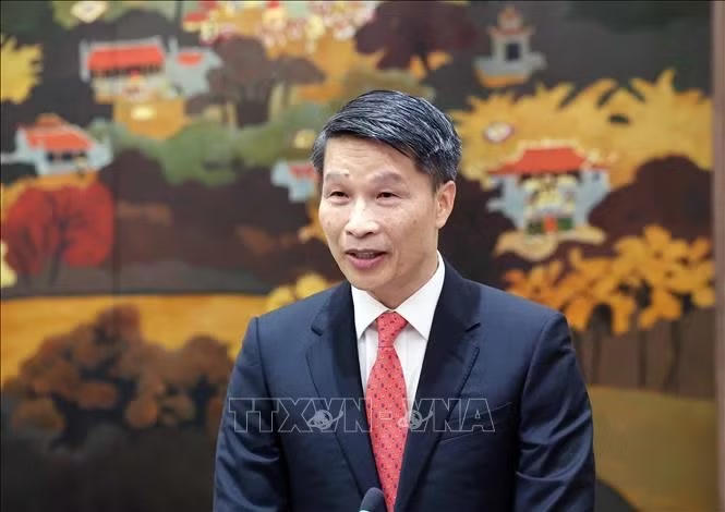 Ông Phạm Bình Đàm, Đại sứ đặc mệnh toàn quyền Việt Nam tại Cộng hòa Dân chủ Timor – Leste phát biểu. Ảnh: Thống Nhất /TTXVN