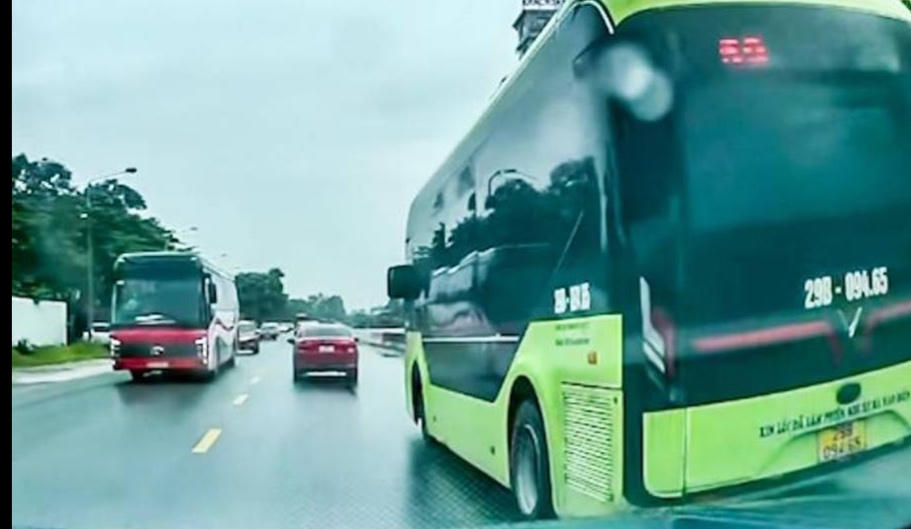 Vượt phải trái phép trên Quốc lộ 3, tài xế xe buýt bị xử lý