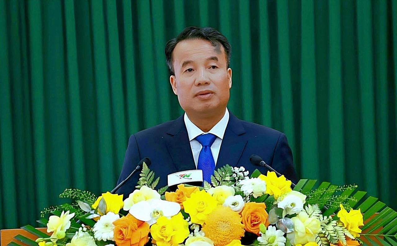 Tân Chủ tịch UBND tỉnh Thái Nguyên Nguyễn Thế Mạnh phát biểu nhận nhiệm vụ mới