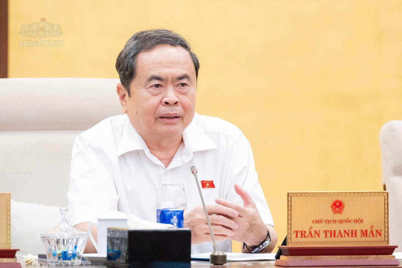 Chủ tịch Quốc hội Trần Thanh Mẫn phát biểu tại phiên họp. Ảnh: Quochoi.vn