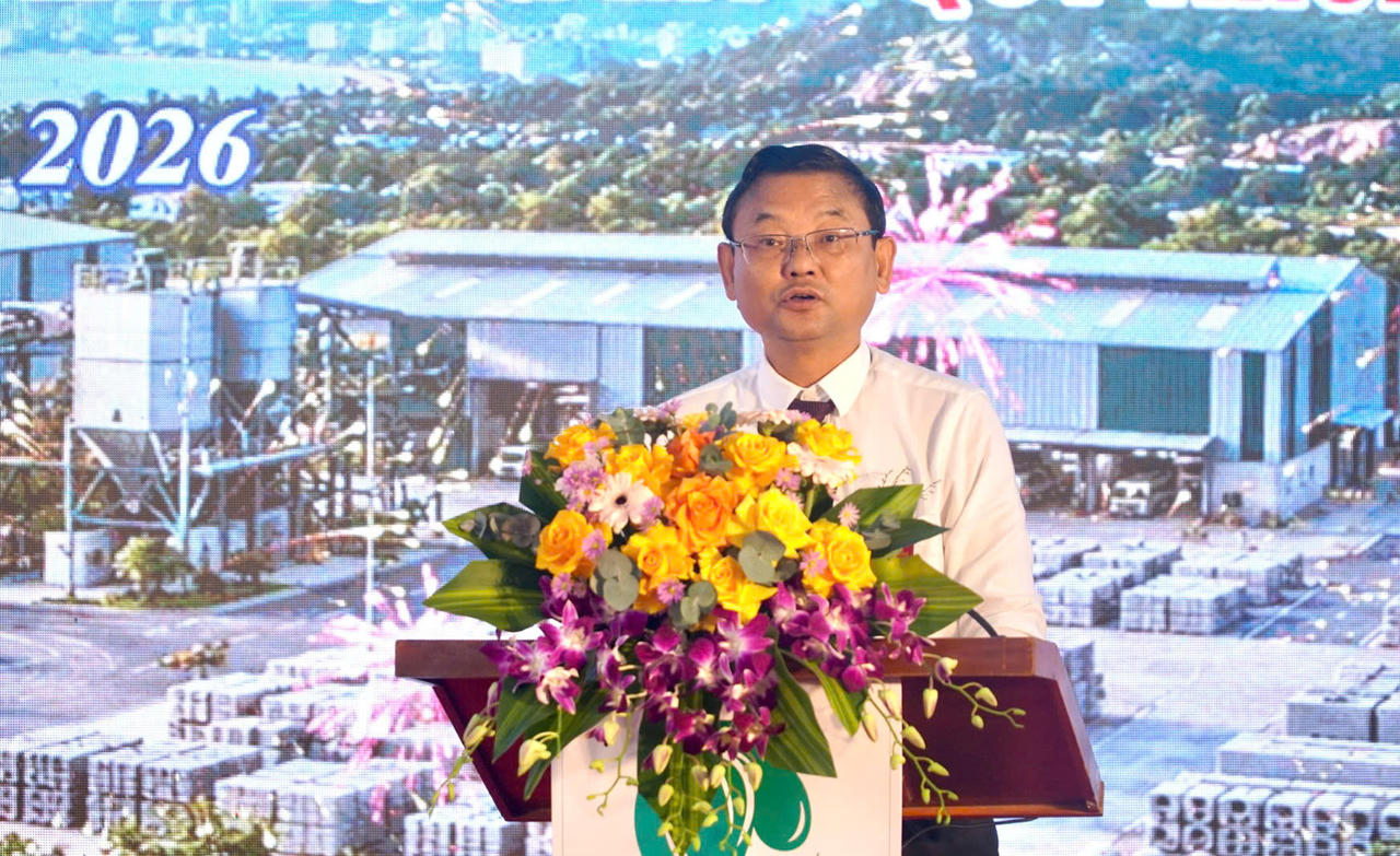 Ông Nguyễn Tự Công Hoàng - Phó Chủ tịch UBND tỉnh Gia Lai phát biểu tại buổi lễ. (Ảnh: Ngọc Châu)