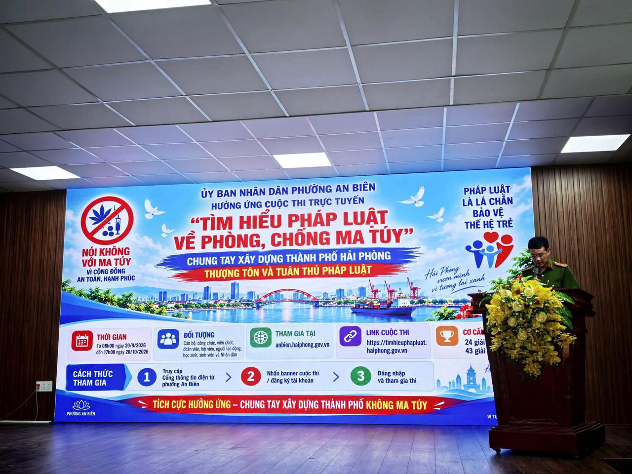 Phường An Biên phát động hưởng ứng Cuộc thi “Tìm hiểu pháp luật về phòng, chống ma túy”. (ảnh Nguyên An)