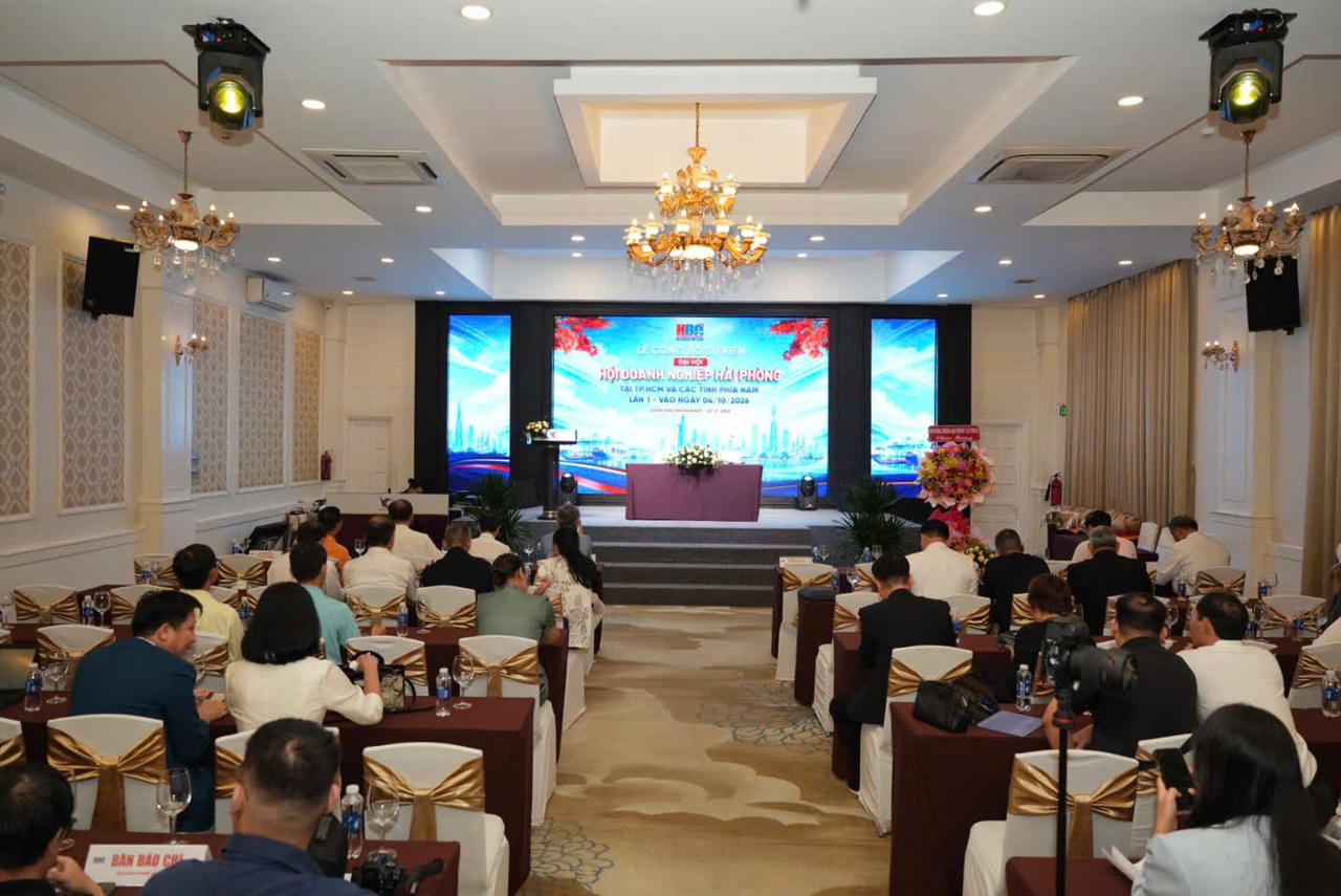 Quang cảnh Lễ Công bố sự kiện Đại hội Hội Doanh nghiệp Hải Phòng tại TP.HCM và các tỉnh phía Nam (Ảnh: Hải Triều)