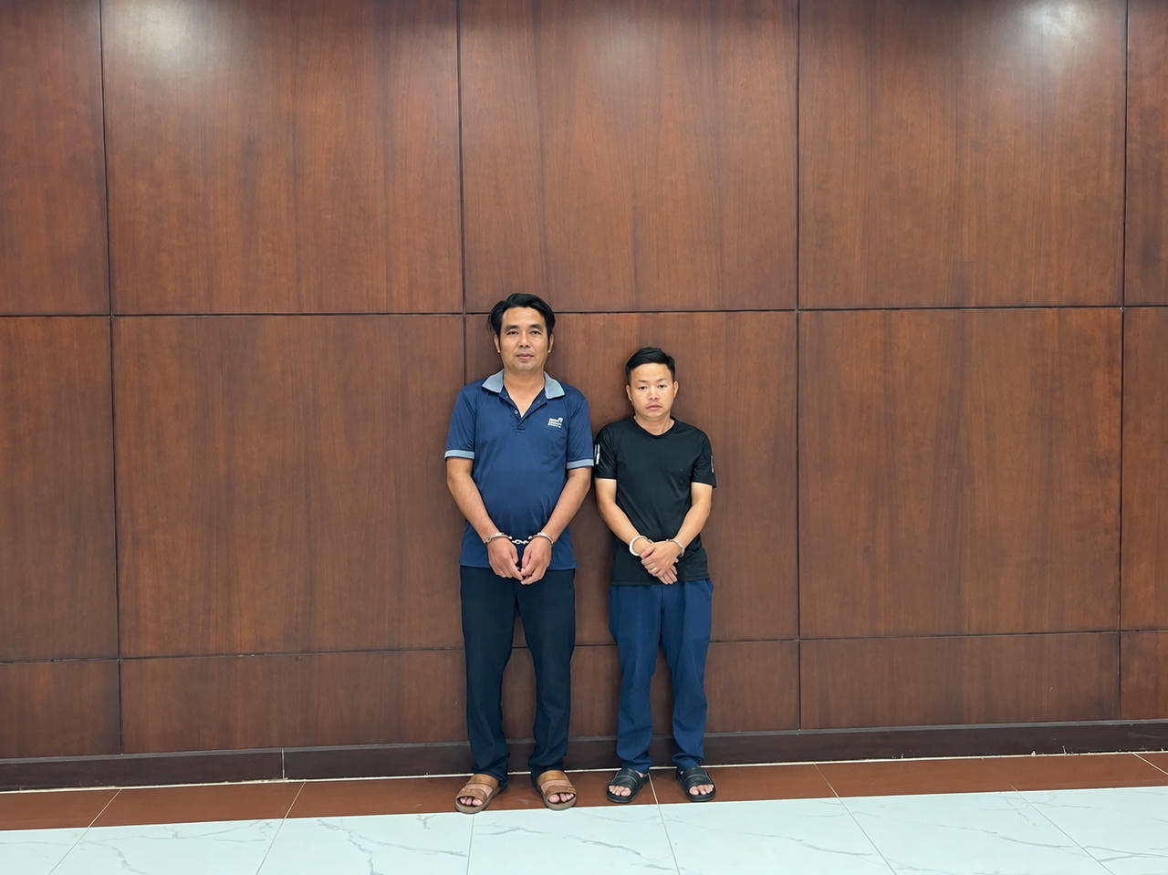 Đối tượng Ngô Sĩ Mạnh và Hồ Sỹ Hải. Ảnh: Công an cung cấp