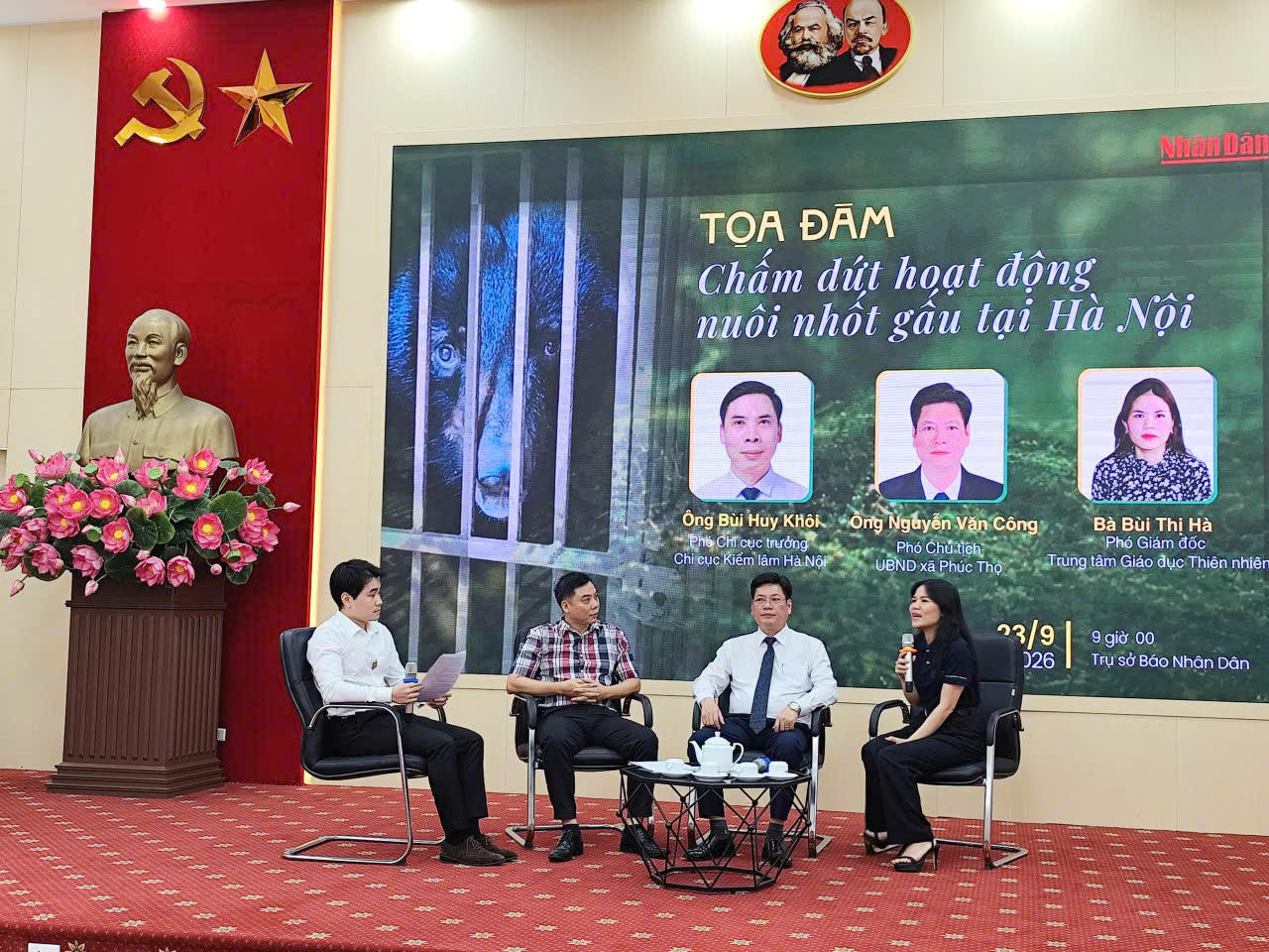 Tọa đàm "Thúc đẩy chấm dứt nuôi nhốt gấu tại Hà Nội: Từ cam kết đến hành động".(Ảnh: PV)