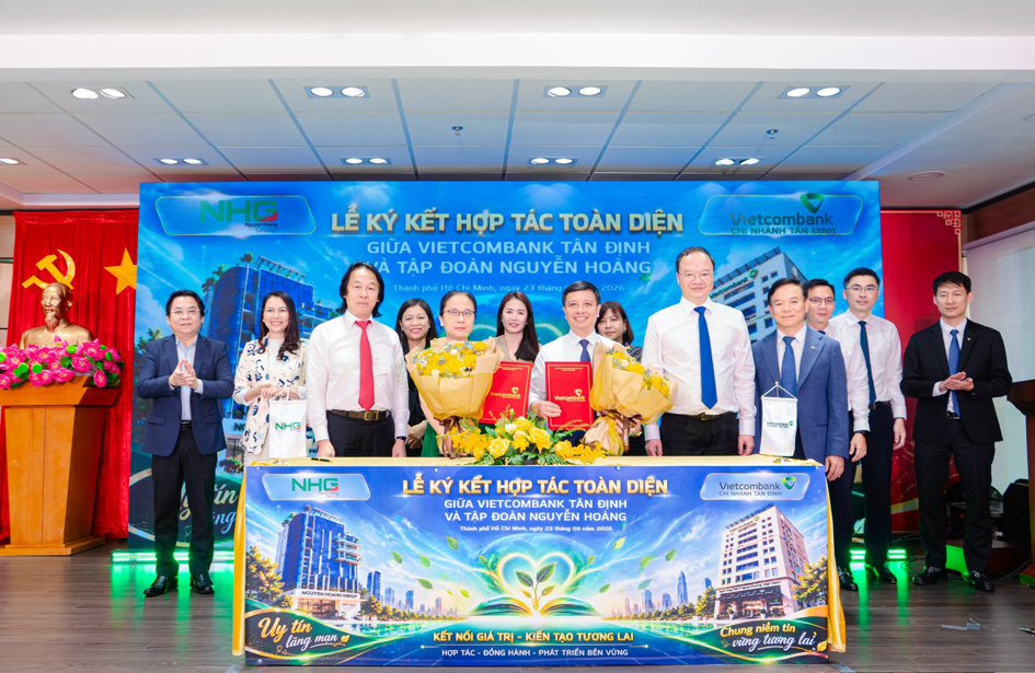 Lễ ký kết thỏa thuận chính thức mở ra giai đoạn hợp tác chiến lược và toàn diện giữa Vietcombank và Tập Đoàn Nguyễn Hoàng.