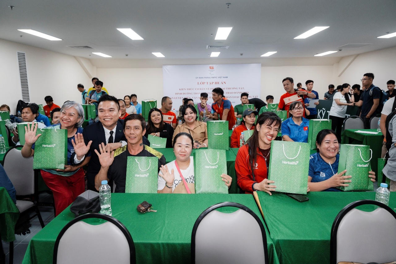 Quan tâm chất lượng đào tạo dinh dưỡng của Herbalife dành cho các VĐV khuyết tật được nâng cao qua buổi tập huấn (Ảnh: Herbalife)