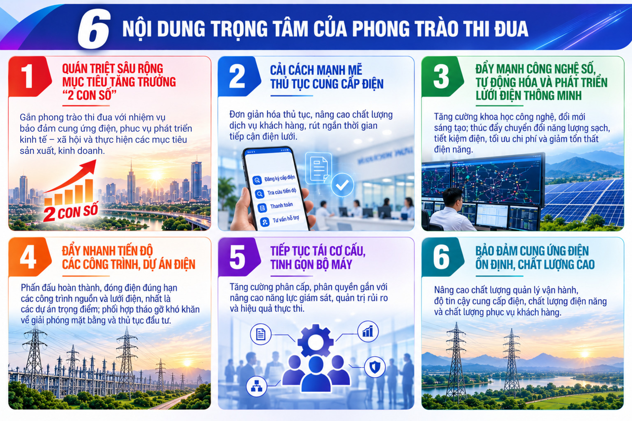 EVNNPC triển khai thi đua thực hiện thắng lợi mục tiêu tăng trưởng bền vững “2 con số” 