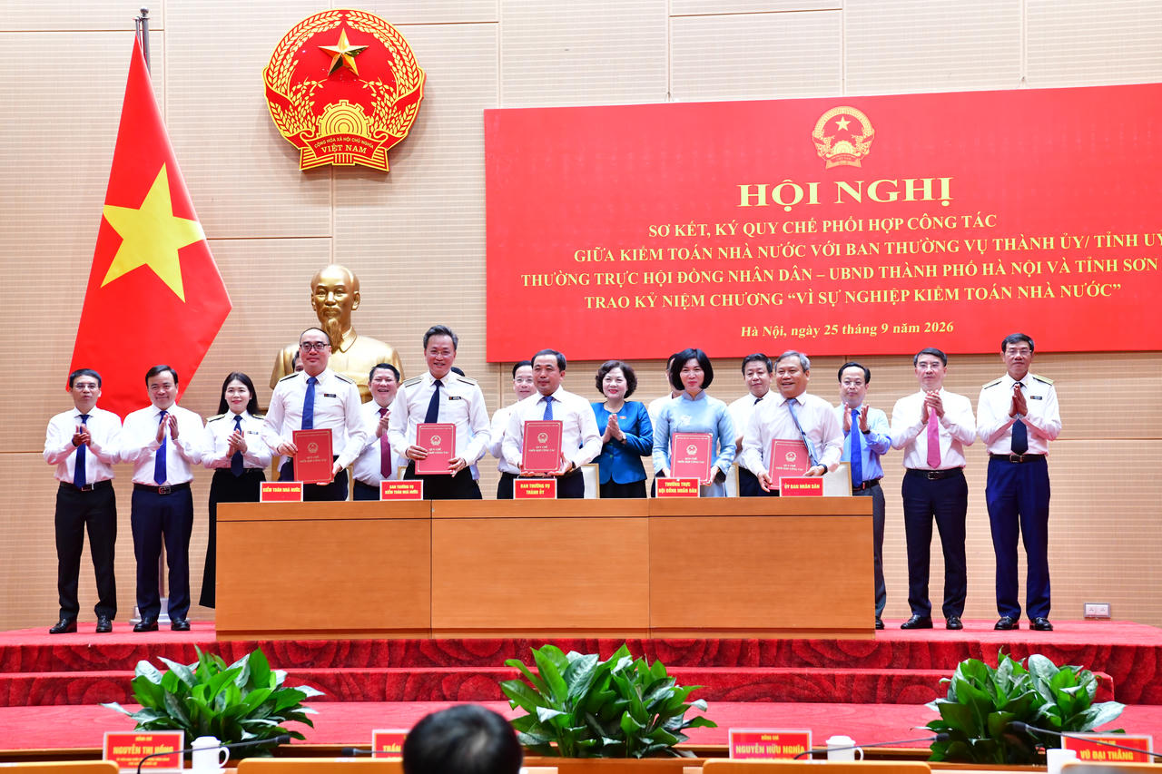 Lãnh đạo KTNN ký Quy chế phối hợp công tác với Ban Thường vụ Thành ủy, Thường trực HĐND, UBND TP Hà Nội.