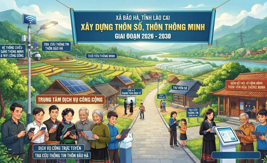 Bảo Hà xây dựng Thôn số, Thôn thông minh giai đoạn 2026 - 2030