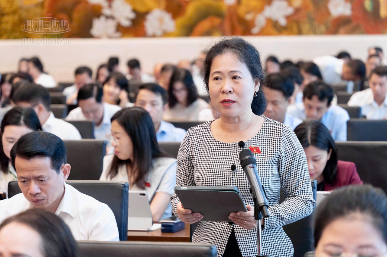 Đại biểu Tô Ái Vang phát biểu tại phiên họp. Ảnh: Quochoi.vn