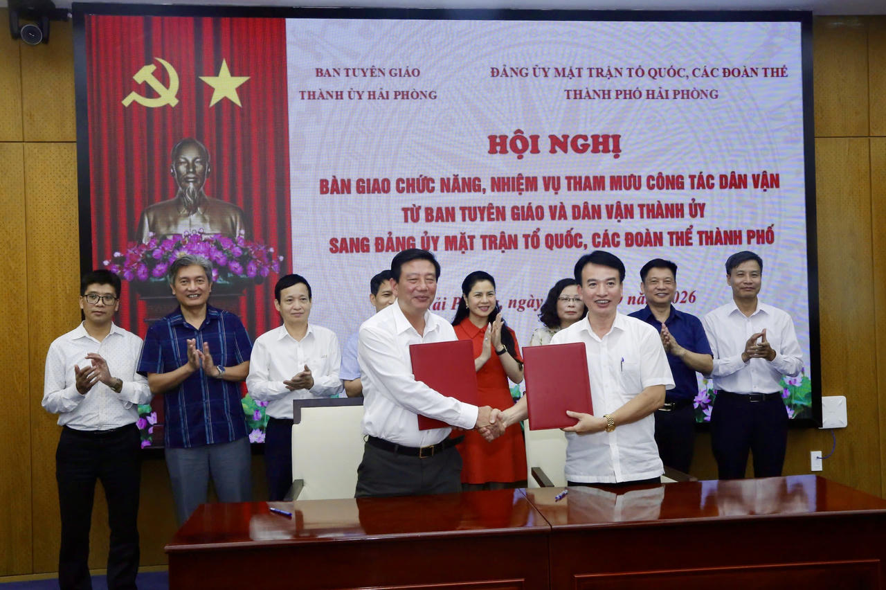 Hải Phòng: Bàn giao chức năng, nhiệm vụ tham mưu công tác dân vận về Đảng ủy MTTQ, các đoàn thể