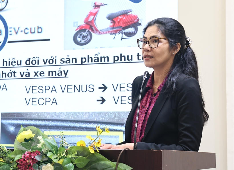 Đại diện Hiệp hội các nhà sản xuất xe máy Việt Nam (VAMM) phát biểu tham luận.