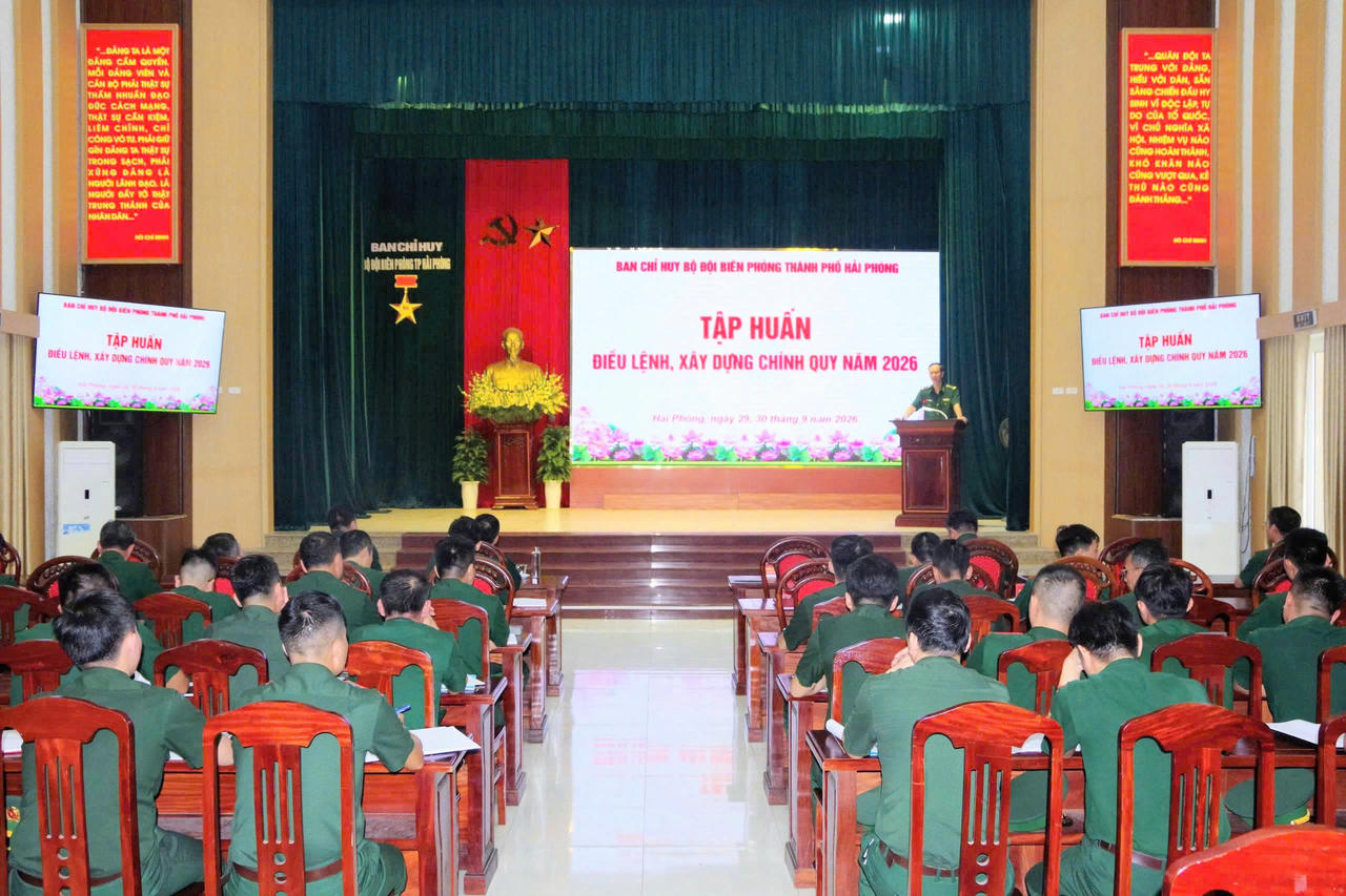 Quang cảnh hội nghị tập huấn. (ảnh BĐBP)