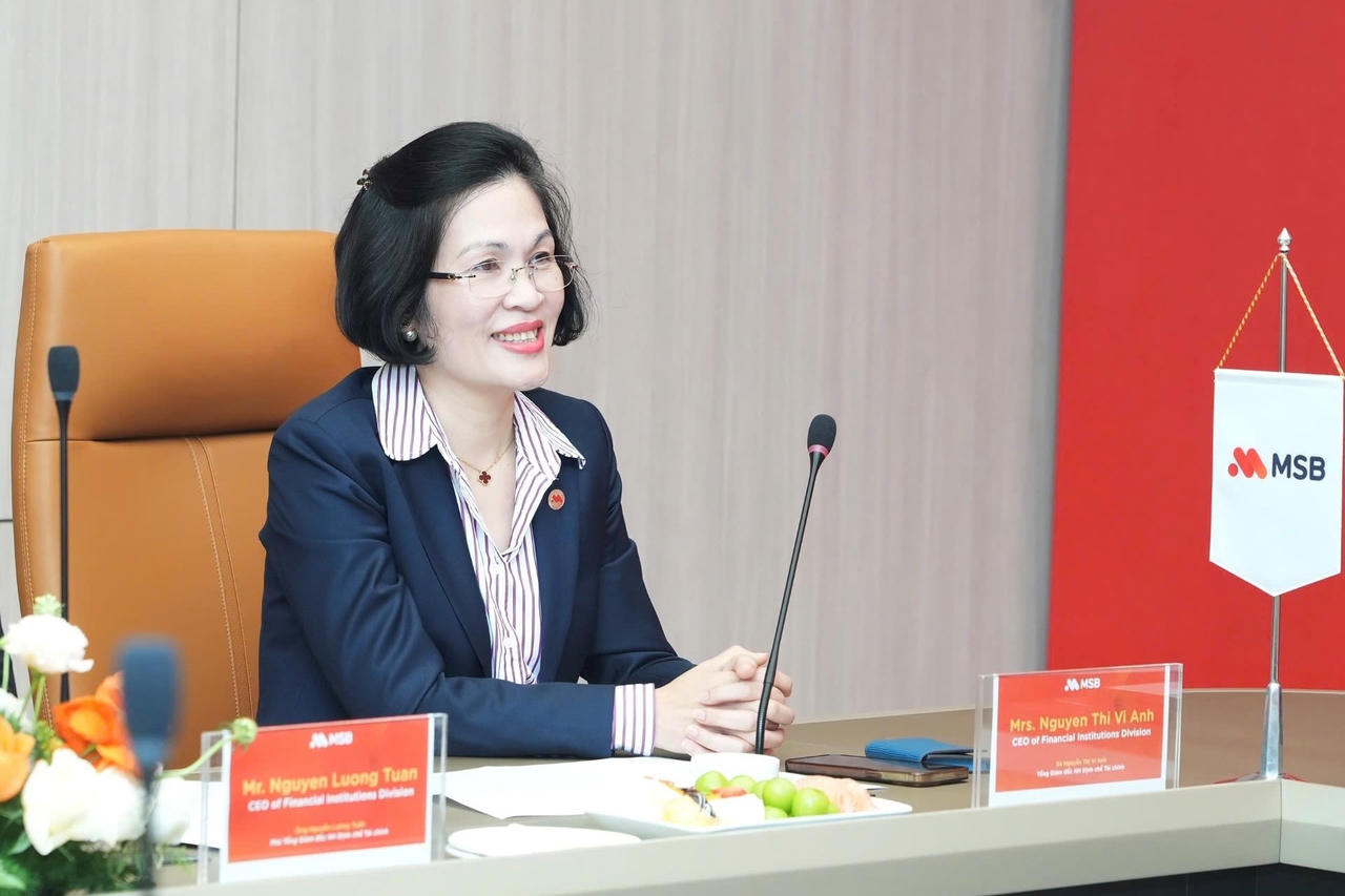 Bà Nguyễn Thị Vi Anh - Tổng Giám đốc Ngân hàng Định chế Tài chính MSB phát biểu