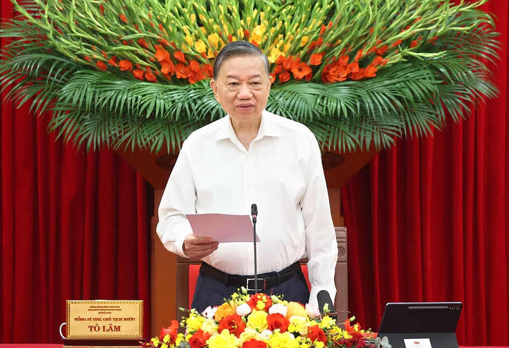 Tổng Bí thư, Chủ tịch nước Tô Lâm phát biểu chỉ đạo. Ảnh: TTXVN