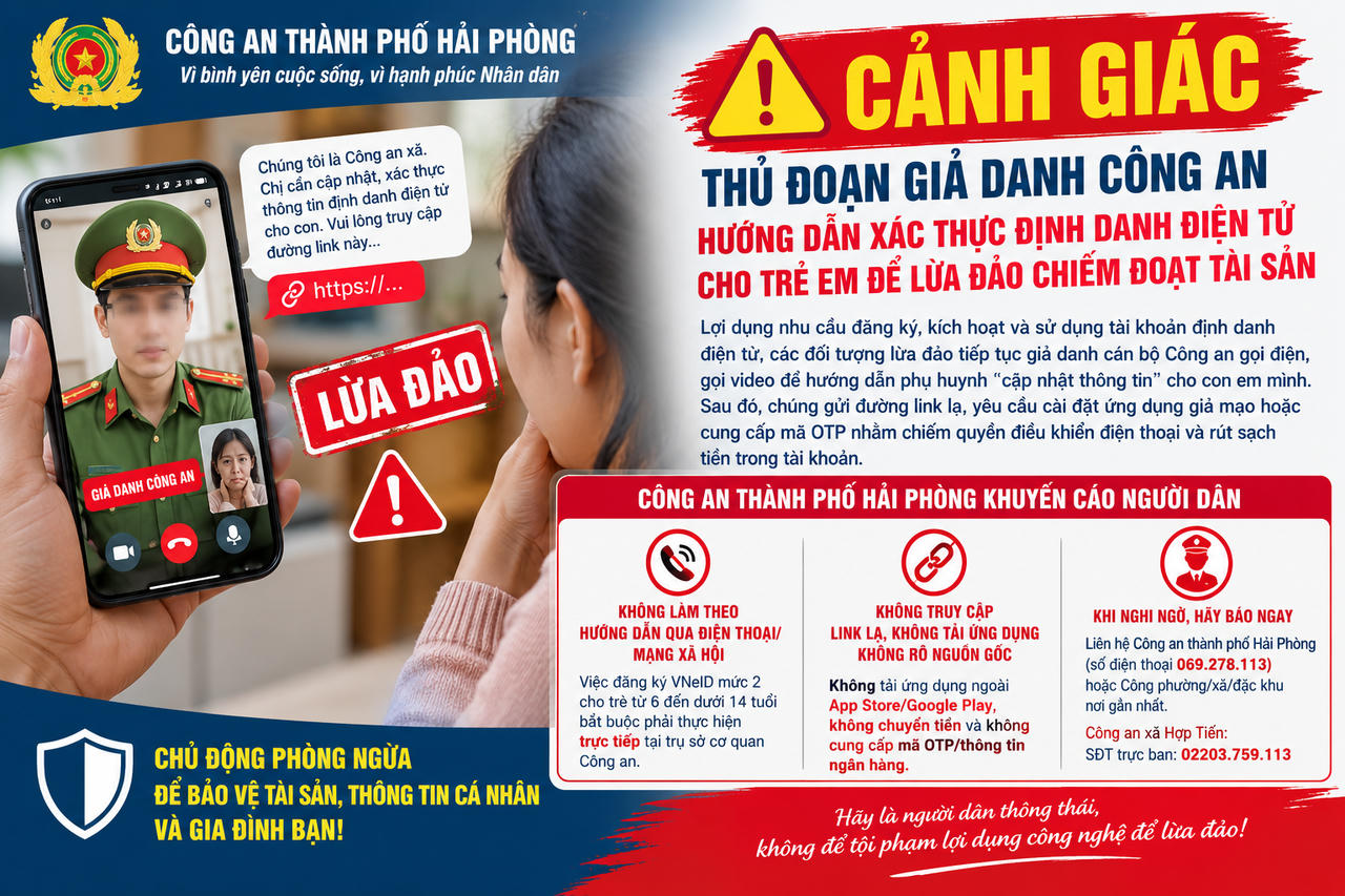 Đăng ký VNeID cho trẻ em phải thực hiện trực tiếp, không qua điện thoại hay mạng xã hội
