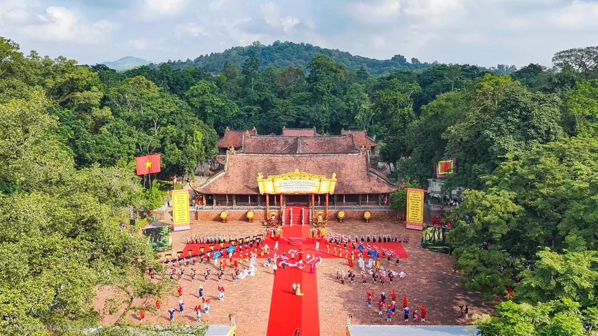 Khu di tích Quốc gia đặc biệt Lam Kinh nhìn từ trên cao (Ảnh: Hoàng Đông).