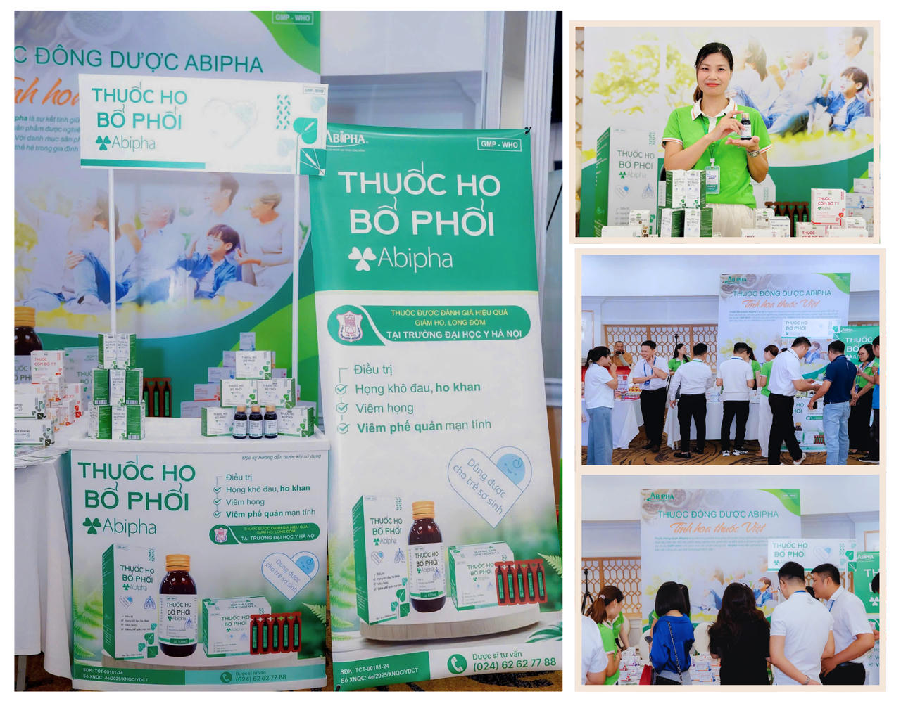 Khách hàng quan tâm, tìm hiểu sản phẩm Thuốc Ho Bổ Phổi Abipha tại gian hàng trưng bày (Ảnh do Abipha cung cấp)