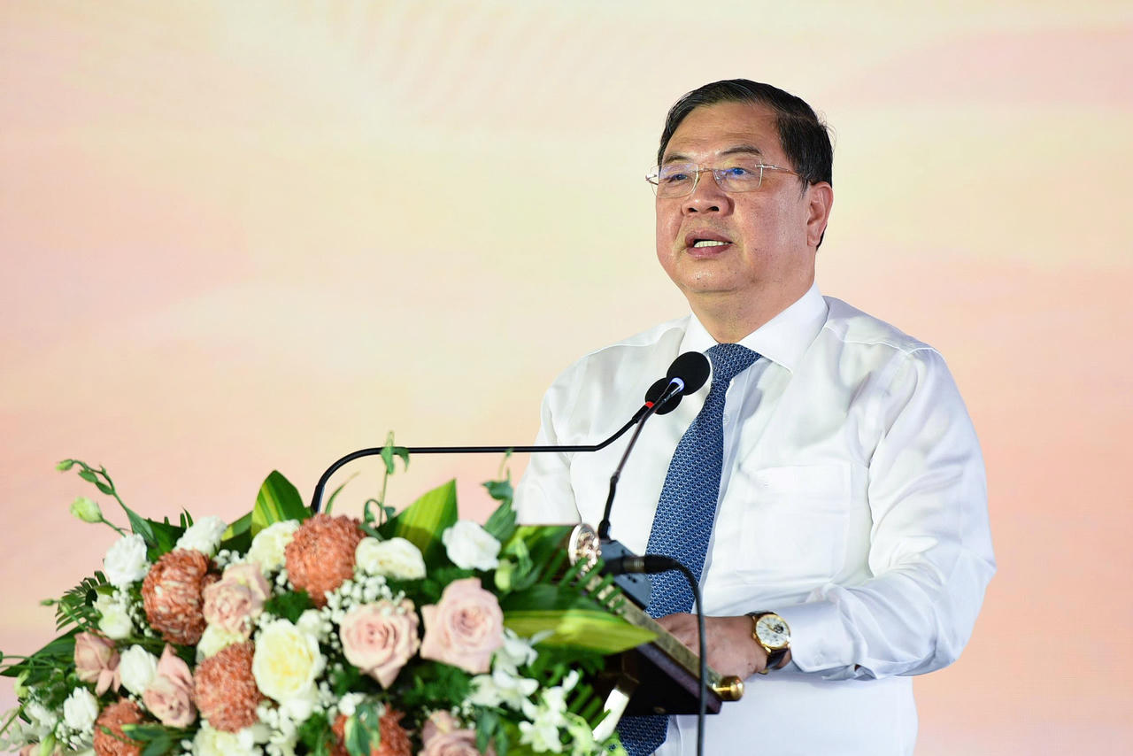 Phó Thủ tướng Thường trực Phạm Gia Túc dự và phát biểu tại Lễ khởi công Dự án Khu đô thị sinh thái Golden Hills City (ảnh Vân Anh)