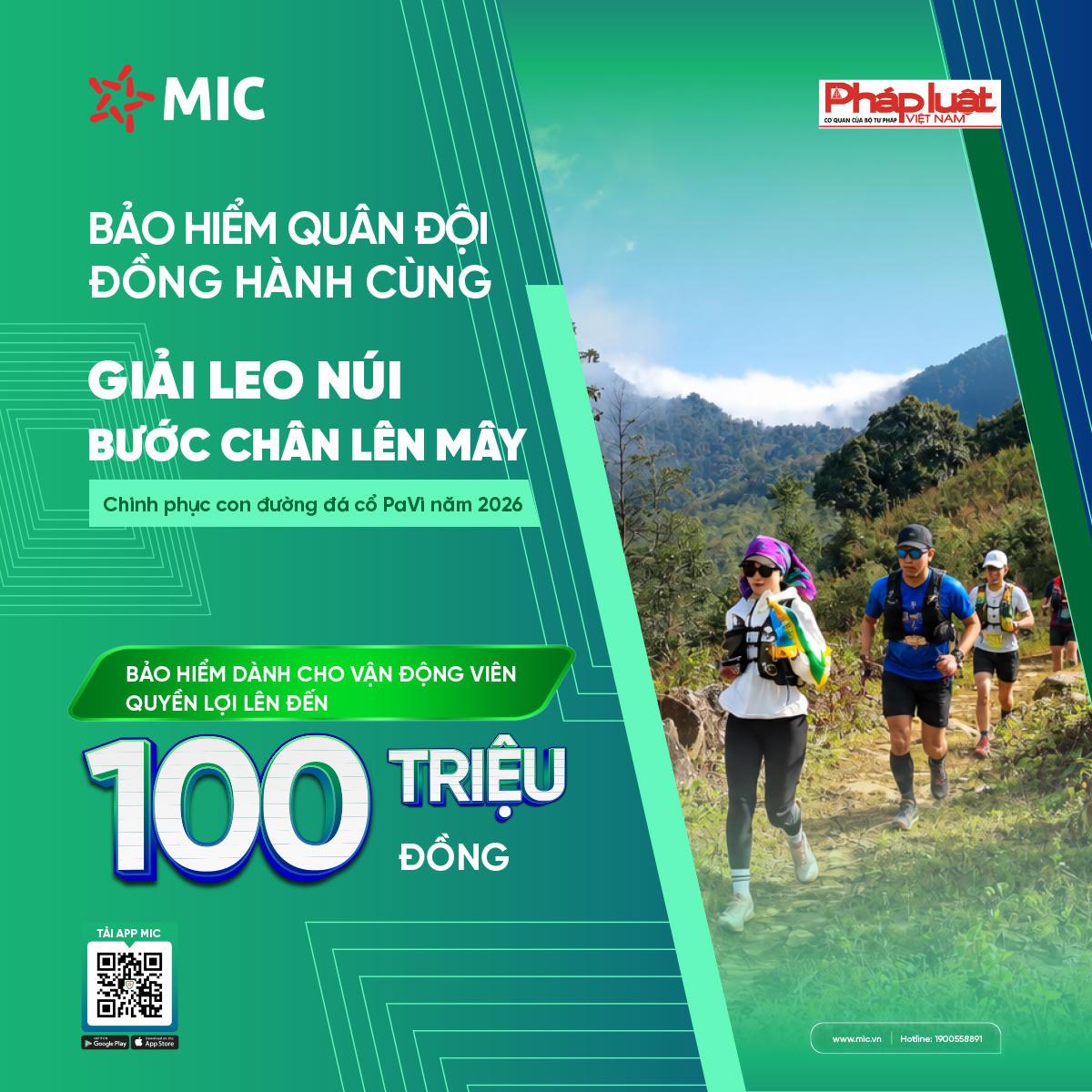 Bảo hiểm Quân đội (MIC) đồng hành cùng giải leo núi “Bước chân trên mây” chinh phục con đường đá cổ Pavi 2026