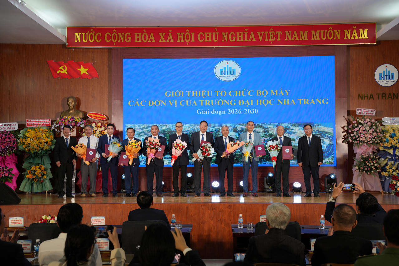 Trường Đại học Nha Trang giới thiệu tổ chức bộ máy các trường chuyên ngành trực thuộc nhà trường giai đoạn 2026-2030. Ảnh: NTU