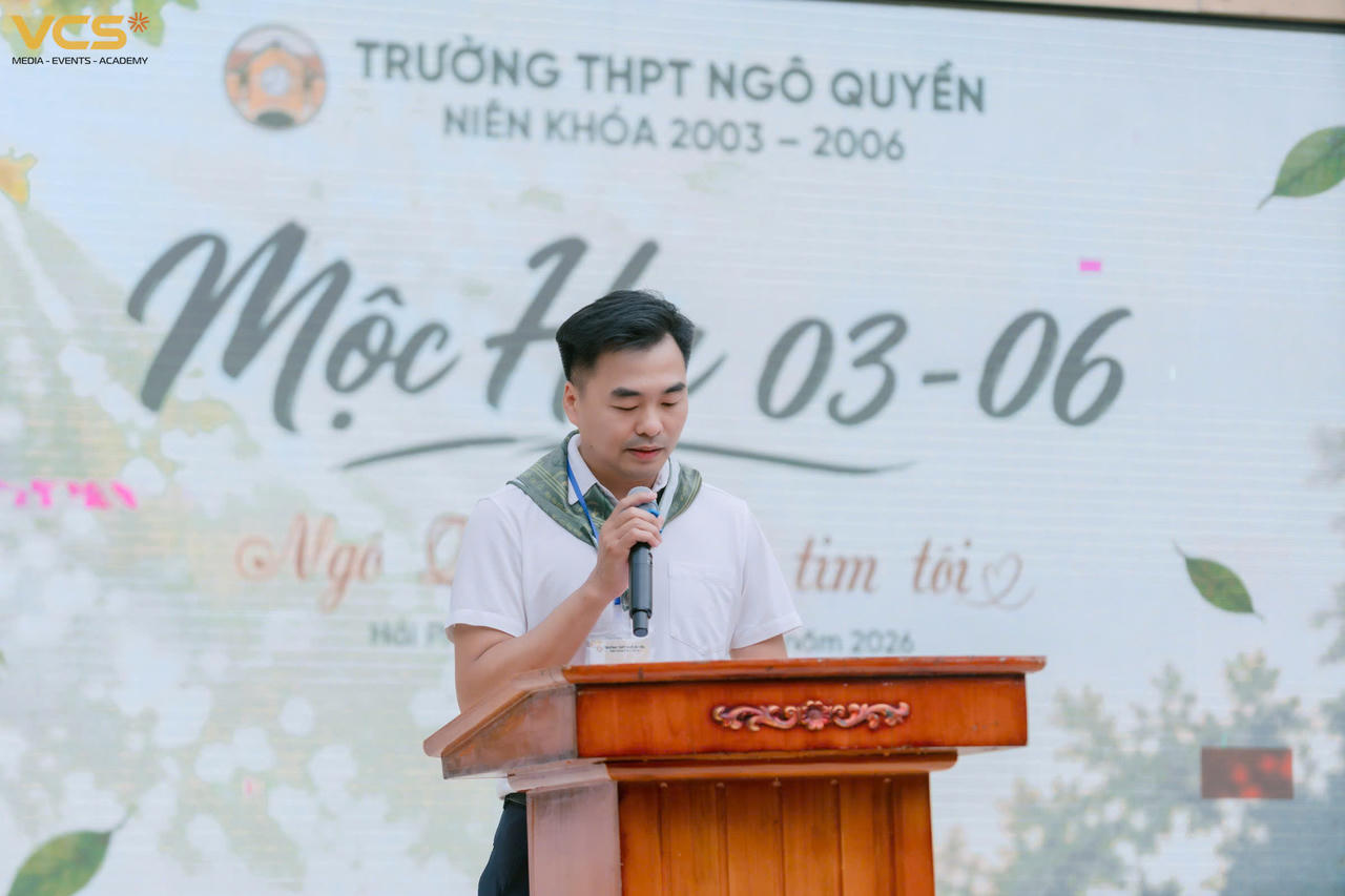 Anh Phạm Cao Thắng - cựu học sinh lớp 12A6, Trưởng Ban liên lạc Hội cựu học sinh Trường THPT Ngô Quyền niên khóa 2003 - 2006.