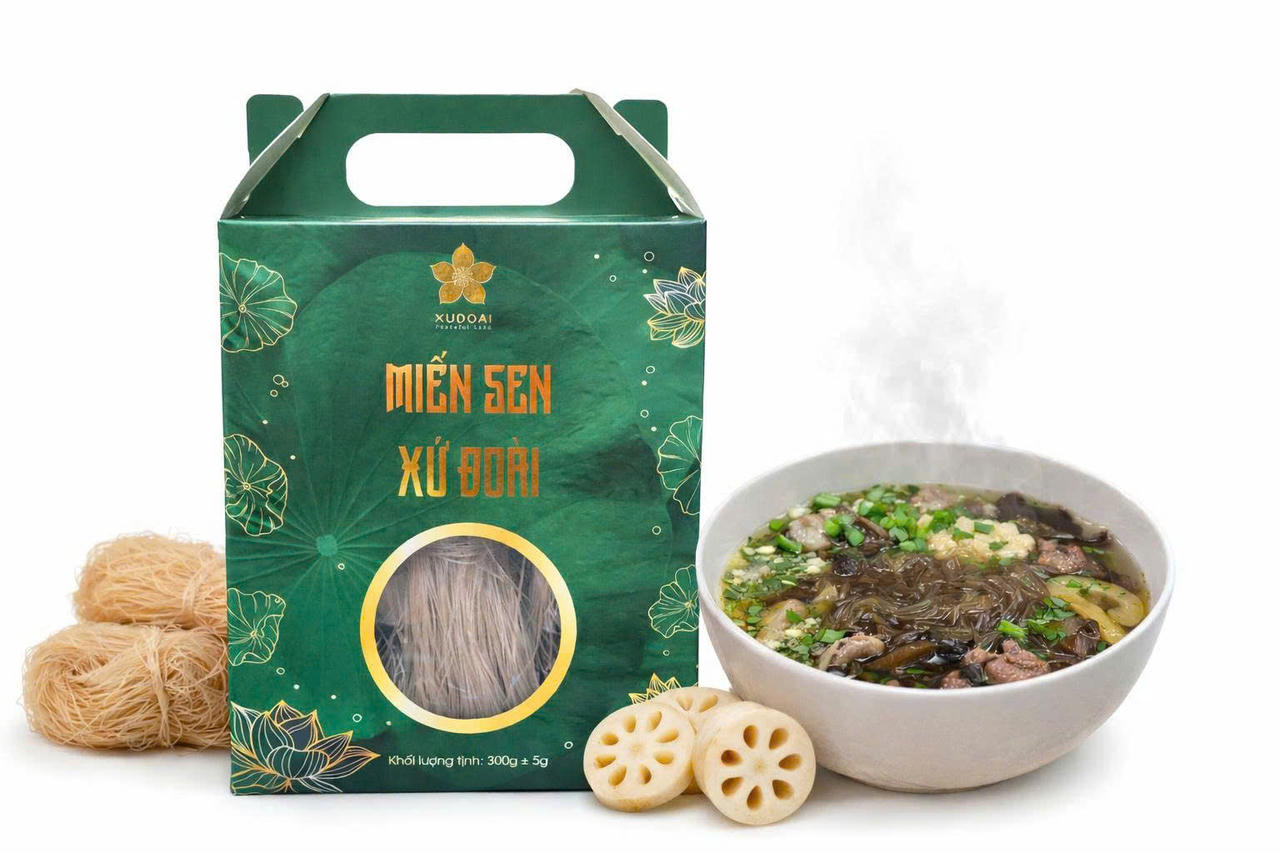 Miến sen Xứ Đoài, sản phẩm đạt chứng nhận OCOP 3 sao của HTX Nông nghiệp Xứ Đoài. Ảnh: Ngọc Nga
