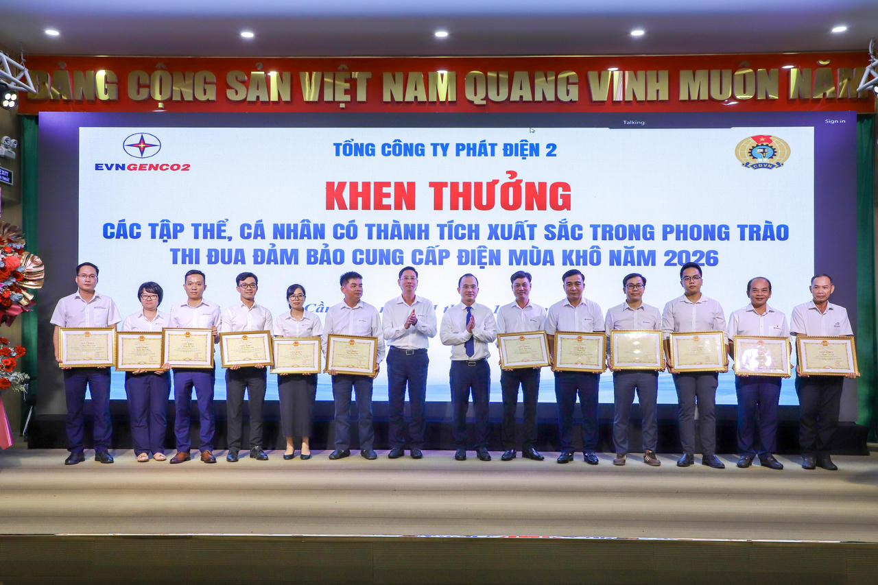 EVNGENCO2 tổng kết công tác đảm bảo cung ứng điện mùa khô và Tháng Công nhân năm 2026